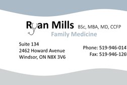 Dr. Ryan Mills, BSc, MBA, MD, CCFP in Windsor